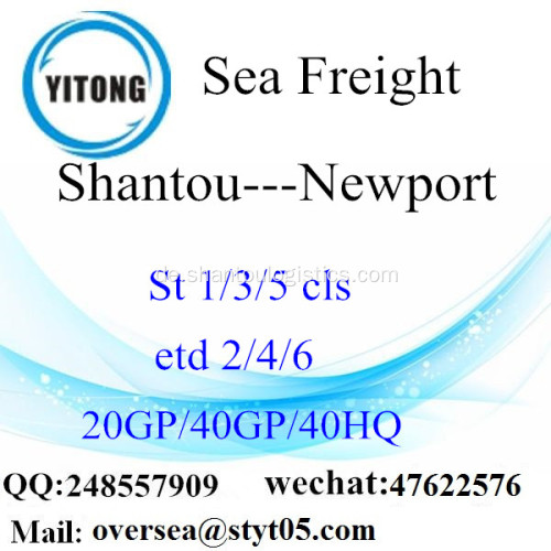 Shantou Port Seefracht Versand nach Newport